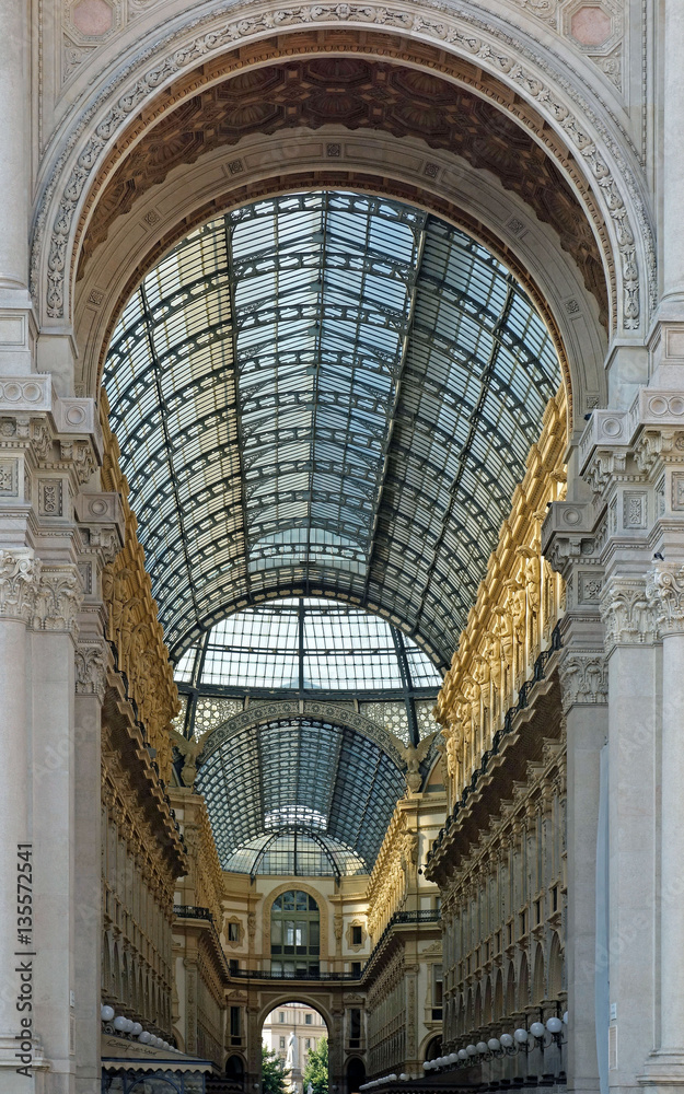 beautiful architecture of the gallery St. Emanuel in Milan