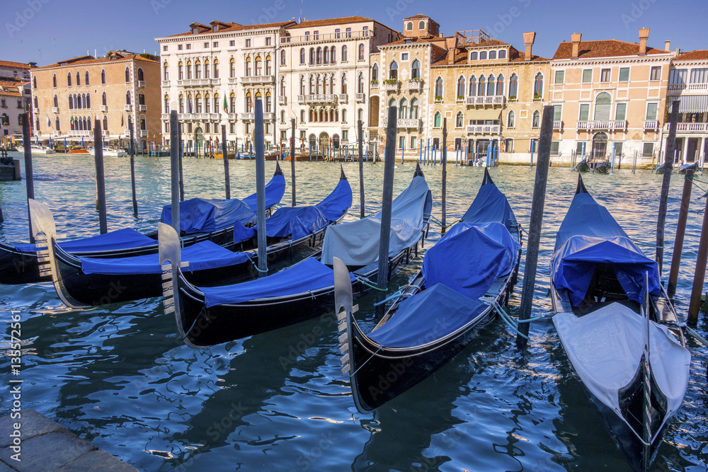 beautiful gondolas in the canals of Venice