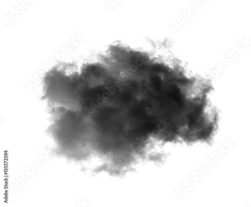 Black clouds or smoke on a white background