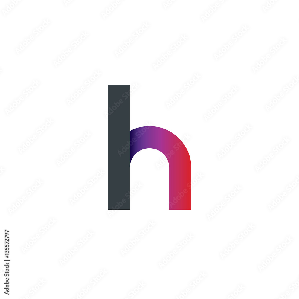 Initial Letter LN H Rounded Lowercase Logo Initial Letter LN H Rounded Lowercase Logo