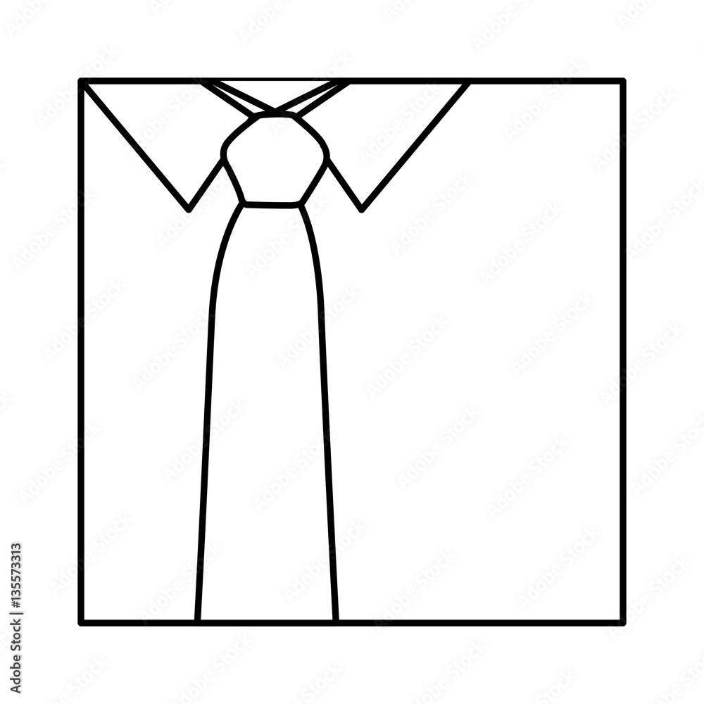 monochrome contour with shirt and tie close up vector illustration monochrome contour with shirt and tie close up vector illustration