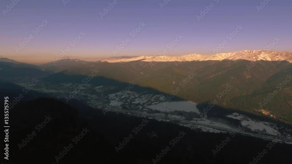 custom made wallpaper toronto digitalAerial view of sunset over mountain city
