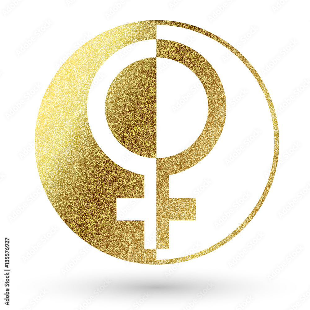 Obraz premium Female Golden Shiny Logo