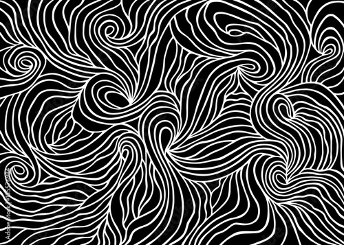 Abstract black waves, vector illustration