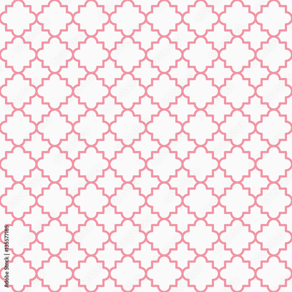 Fototapeta premium Traditional quatrefoil lattice pattern outline