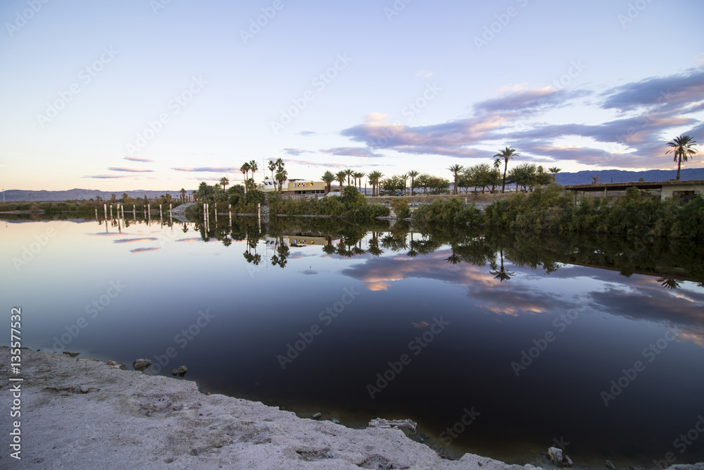 Fototapeta premium Desert marina at the Salton Sea in the California desert