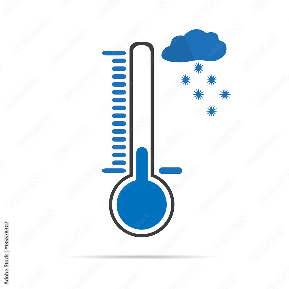 cold thermometer on a white background