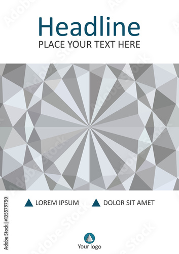 White 3d geometric texture background cover design. A4. Vector.