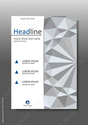 White 3d geometric texture background cover design. A4. Vector.