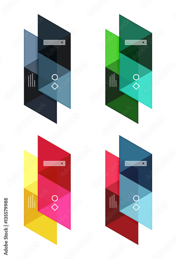 Vector set of blank geometric infographic web boxes Vector set of blank geometric infographic web boxes