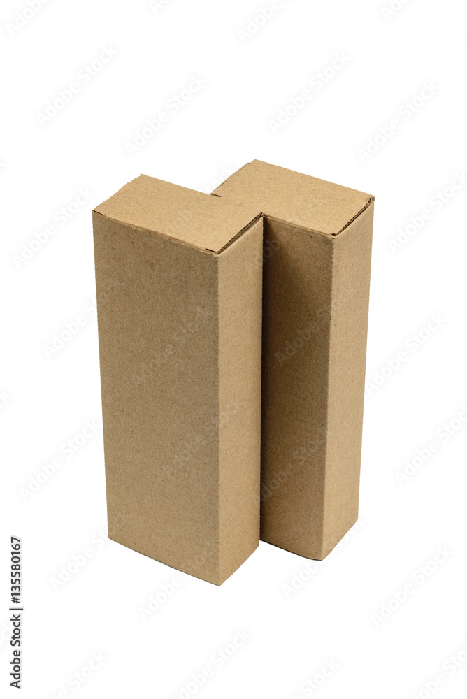 Two package brown cardboard box for long items. Mockup, isolated Two package brown cardboard box for long items. Mockup, isolated
