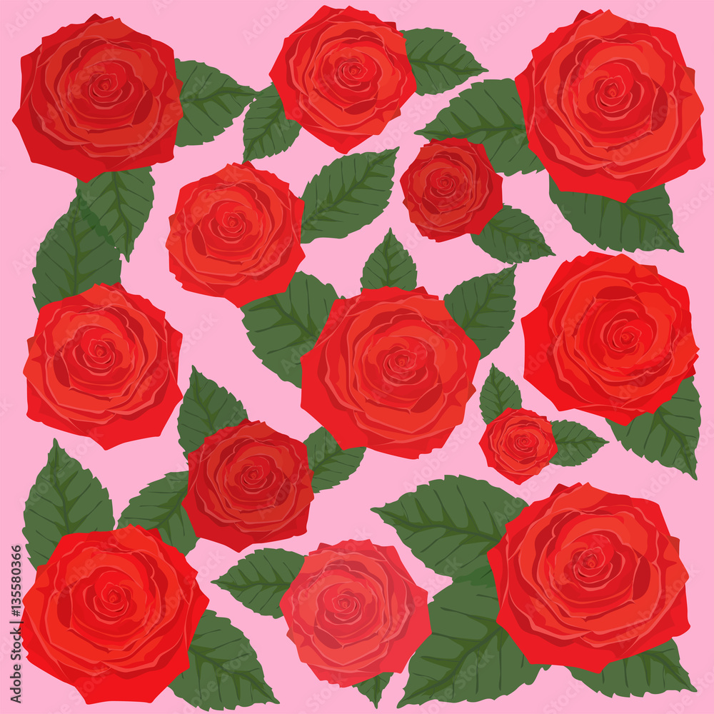 Rose Background, valentine`s Card design