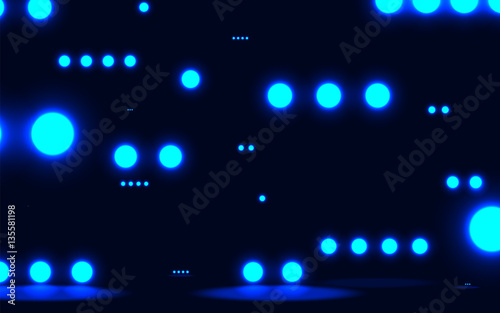 Vector illustration. Abstract background. Bright circles on a dark background. EPS 10