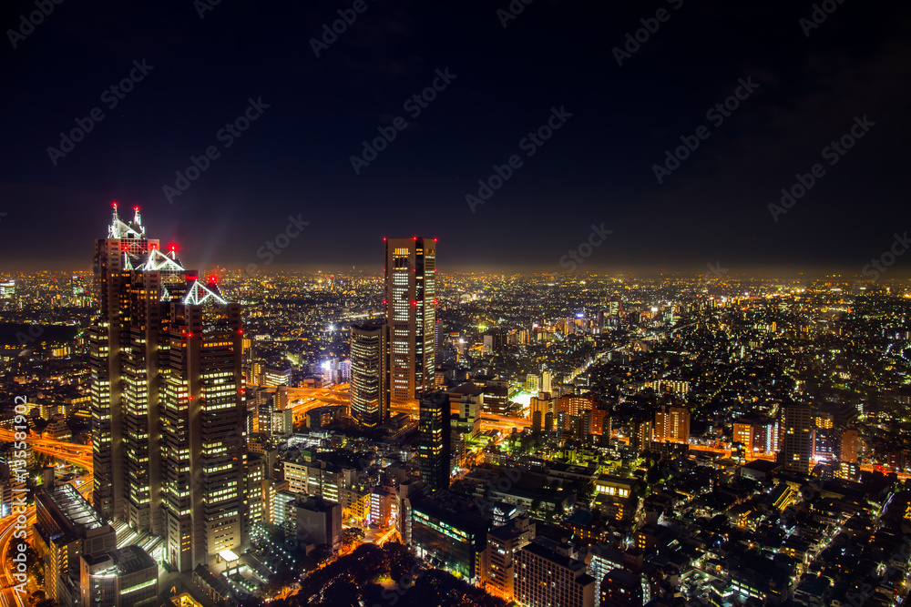 Night view of yogohama cityscape at japan 
