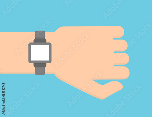 Smartwatch on arm with blank display