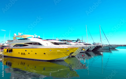 Yellow yacht vintage