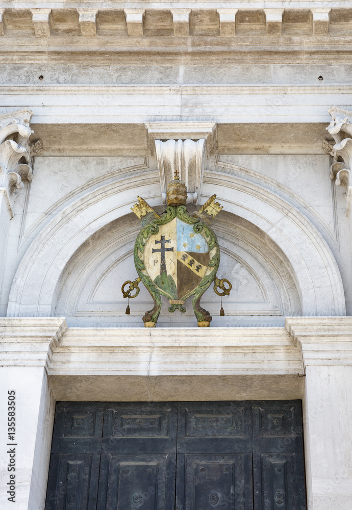 Ancient Coat of Arms on Church Giorgio Maggiore. Venice, Italy. Ancient Coat of Arms on Church Giorgio Maggiore. Venice, Italy.