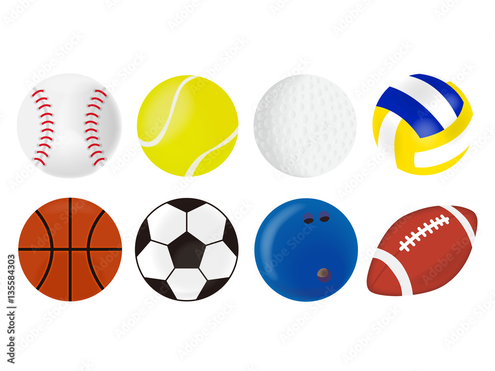 スポーツのボールイラストセット Stock Vector Adobe Stock