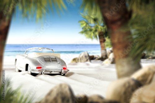 car and beach 