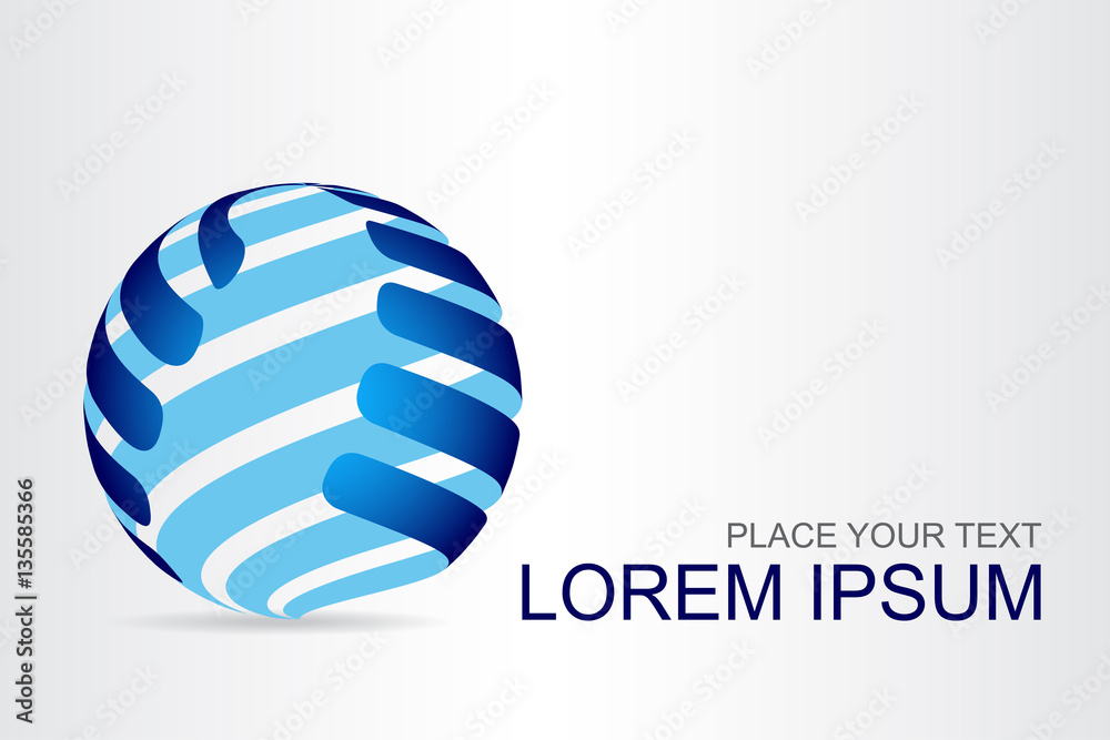 Logo stylized spherical surface with abstract shapes Logo stylized spherical surface with abstract shapes