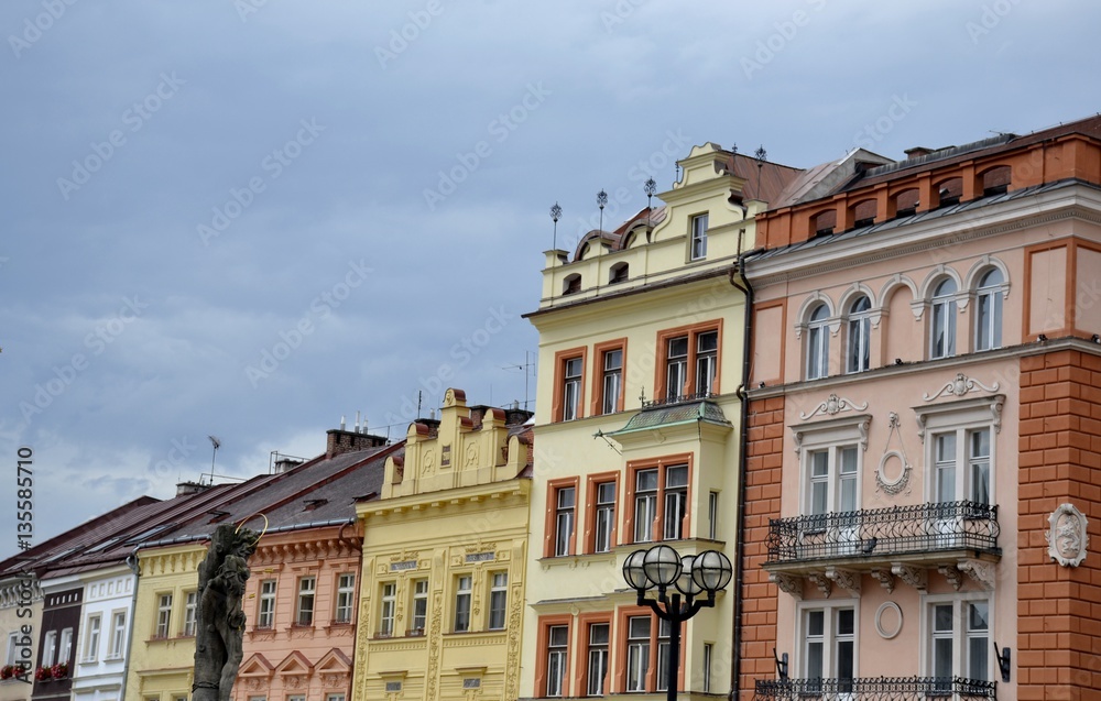 Architecture from Hradec Kralove and cloudy sky