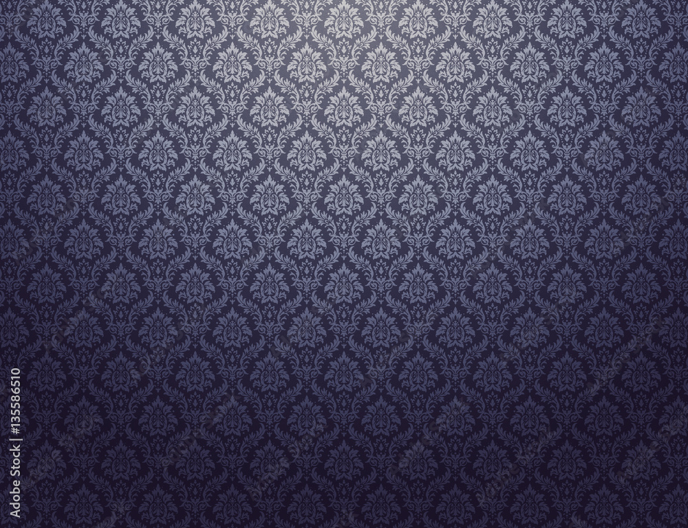 Black damask pattern background