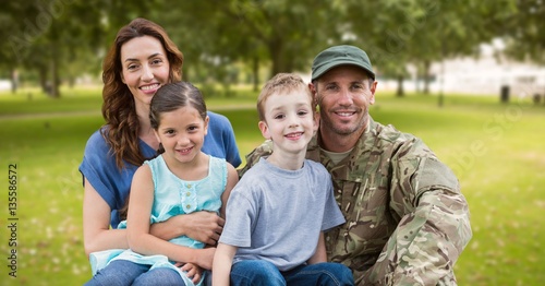 Soldier reunited with their family