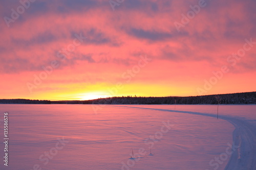 Dawn over the Palojarvi Lake in Finland