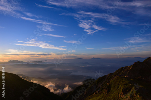 長野 北アルプス 白馬岳から見る雲海