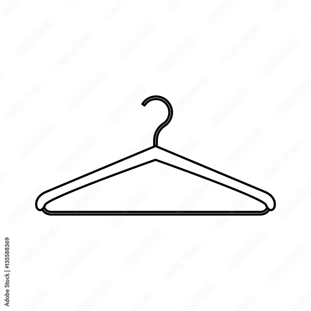 monochrome contour with hook closet shirt vector illustration monochrome contour with hook closet shirt vector illustration