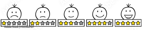Smileys mit Sterne Bewertung