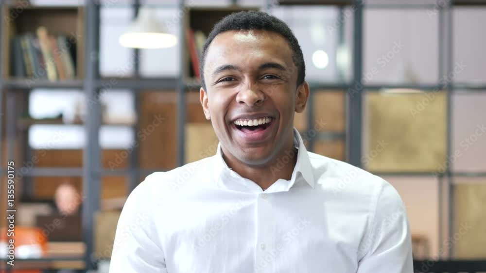 Happy Black Man Celebrating Success Happy Black Man Celebrating Success