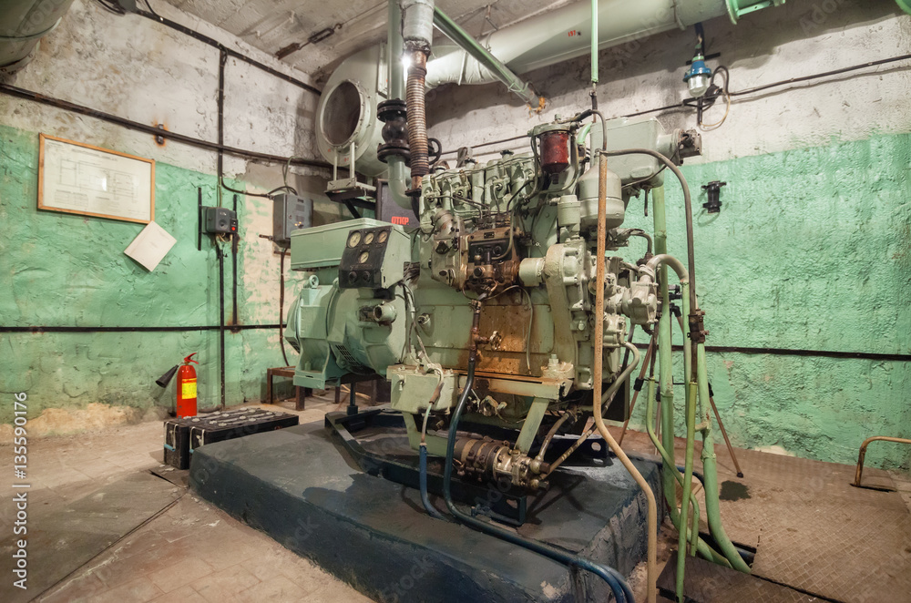 Diesel generator inside an old Soviet bomb shelter Diesel generator inside an old Soviet bomb shelter