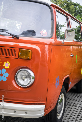 Old red vintage van