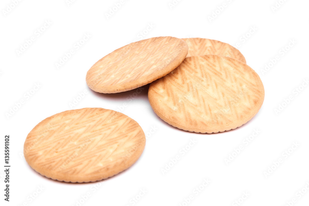 вкусное круглое печенье на белом фоне \ delicious round cookies isolated вкусное круглое печенье на белом фоне \ delicious round cookies isolated