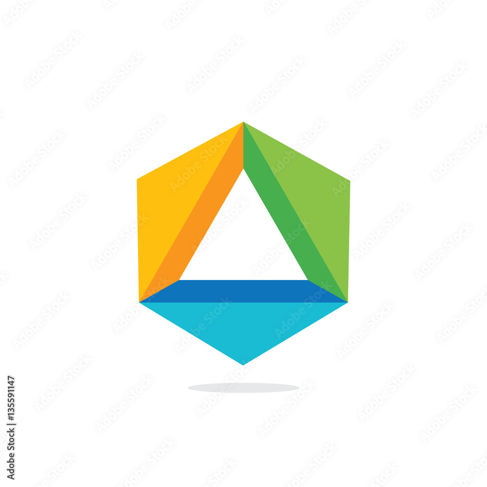 Creative Triangle Shape Abstract Design Concept Logo