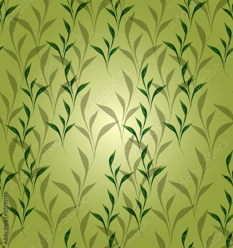 Seamless background with green leaves. EPS vector illustration