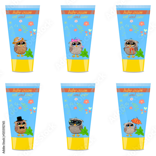 Baby cream tube with kids design