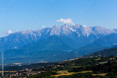 Valley at mountain Olympus in Greece photo