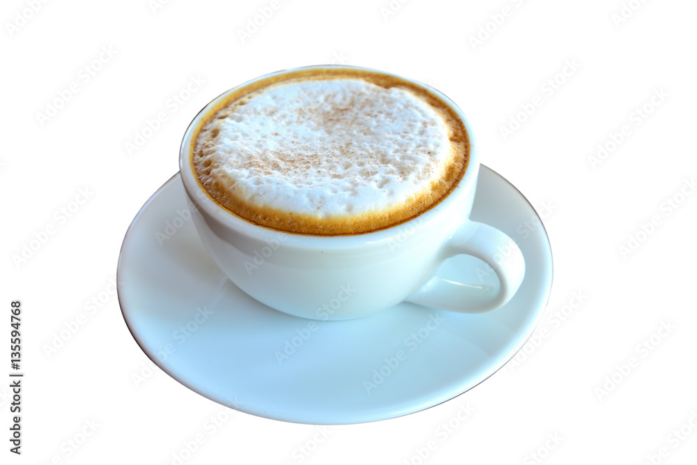 Coffee in a cup cake isolated on white background Coffee in a cup cake isolated on white background