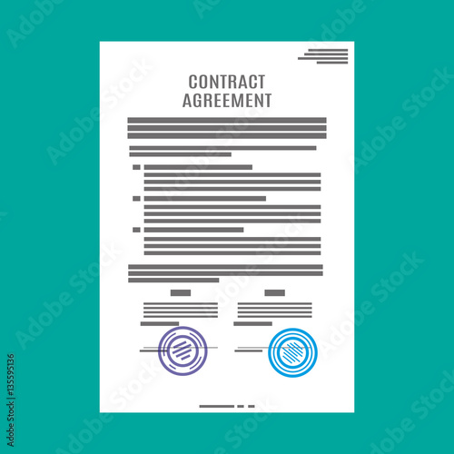 Contract agreement paper blank with seal