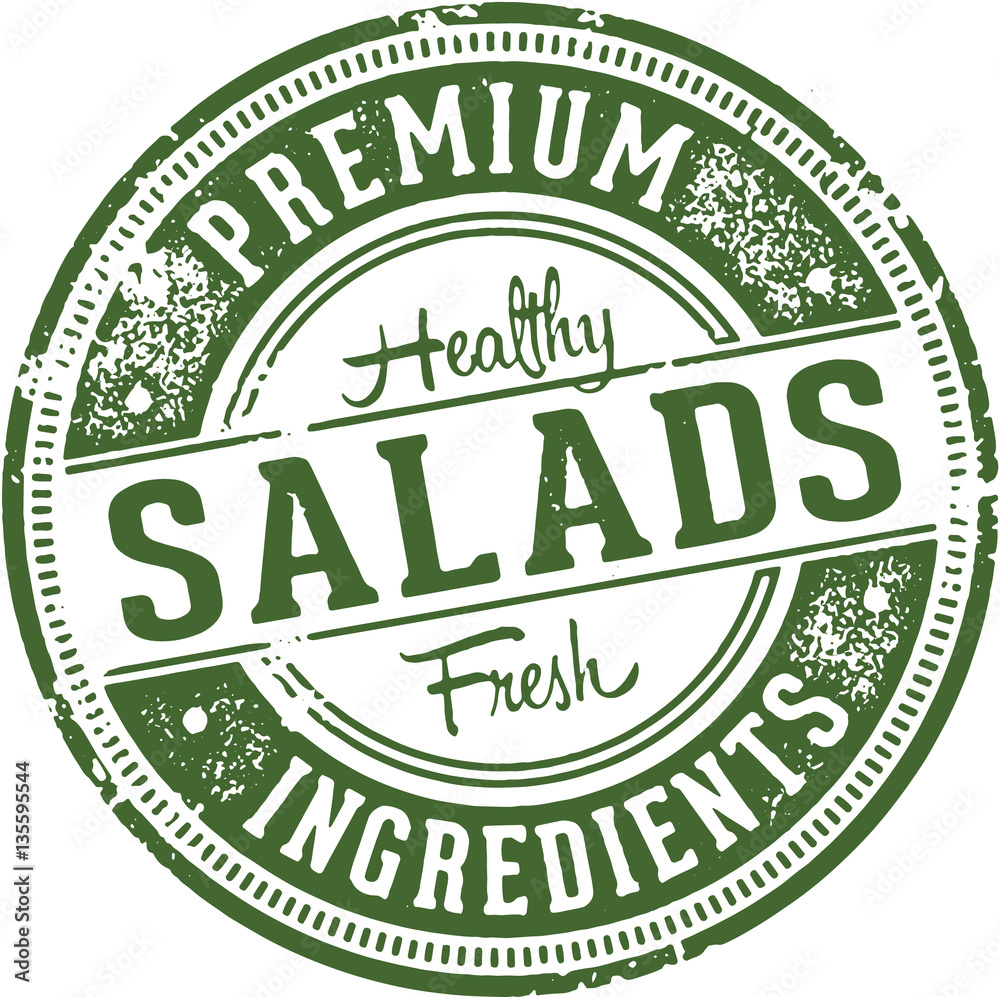 Vintage Salad Menu Design Stamp