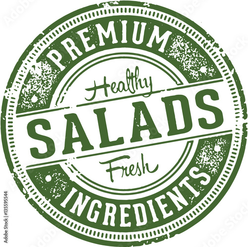 Vintage Salad Menu Design Stamp