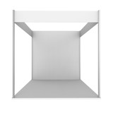 Blank exhibition stand isolated on white background.