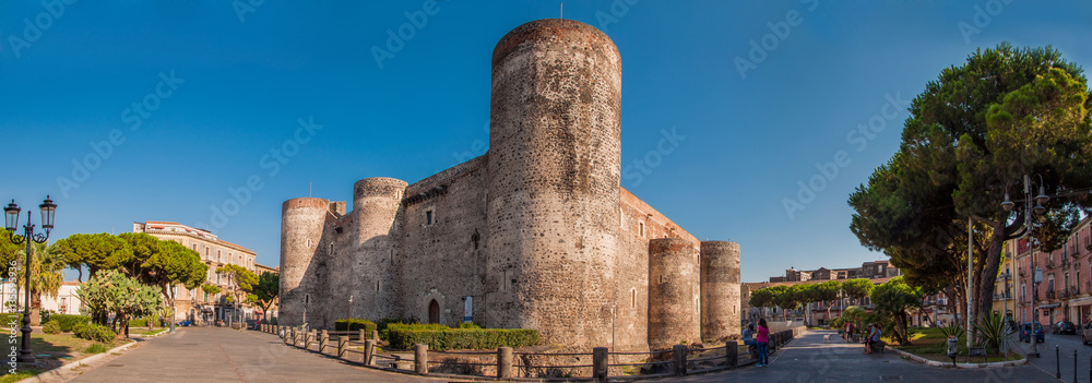 Panorama of the Castello Ursino, also known as Castello Svevo di Catania, is a castle in Catania