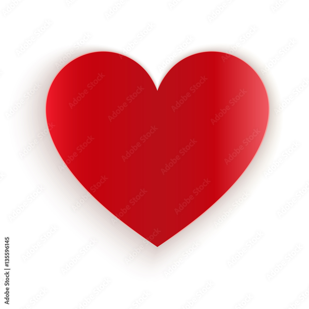 Red paper cut heart vector template