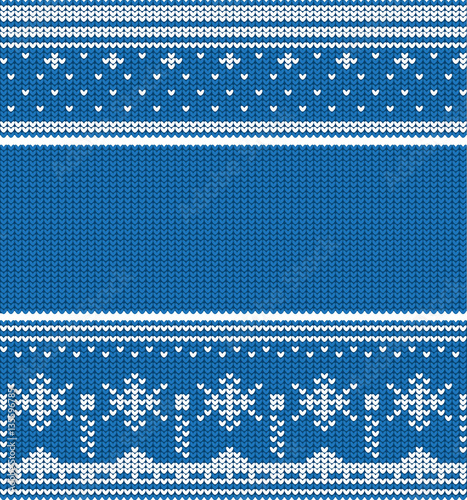 Knitted winter seamless linear ornaments