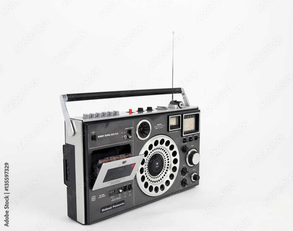 Retro tape recorder with radio