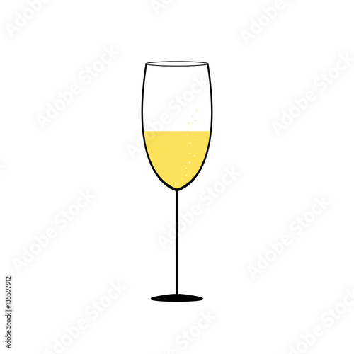 Simple glass of champagne illustration