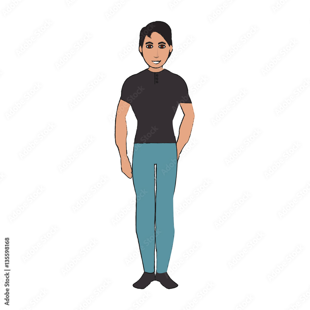 man wearing casual clothes over white background. colorful design. vector illustration man wearing casual clothes over white background. colorful design. vector illustration